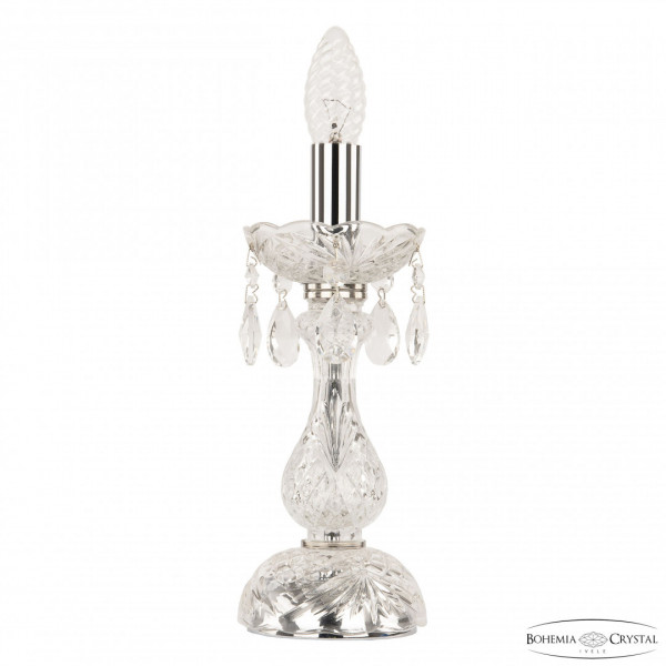 Настольная лампа с хрустальными подвесками 101L/1-27 Ni Bohemia Ivele Crystal