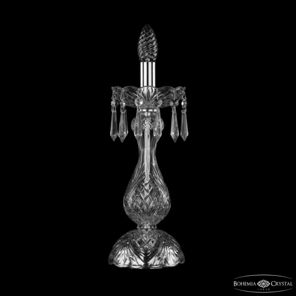 Настольная лампа с хрустальными подвесками 1403L/1-35 Ni Bohemia Ivele Crystal