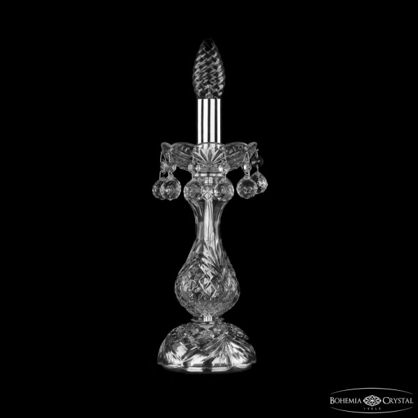 Настольная лампа с хрустальными подвесками 1409L/1-31 Ni Bohemia Ivele Crystal