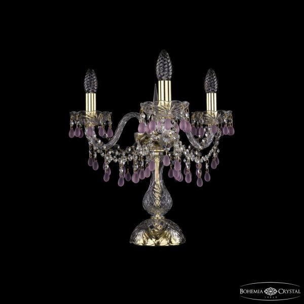 Настольная лампа с хрустальными подвесками 1410L/3/141-39 G V7010 Bohemia Ivele Crystal