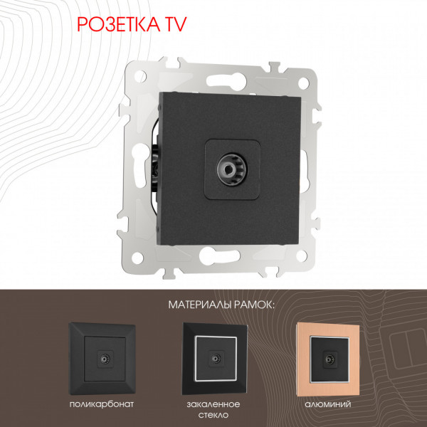 Розетка TV 203.43-1.black