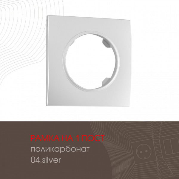 Рамка из поликарбоната на 1 пост 502.04-1.silver