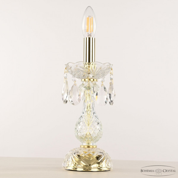 Настольная лампа с хрустальными подвесками 101L/1-27 G Bohemia Ivele Crystal
