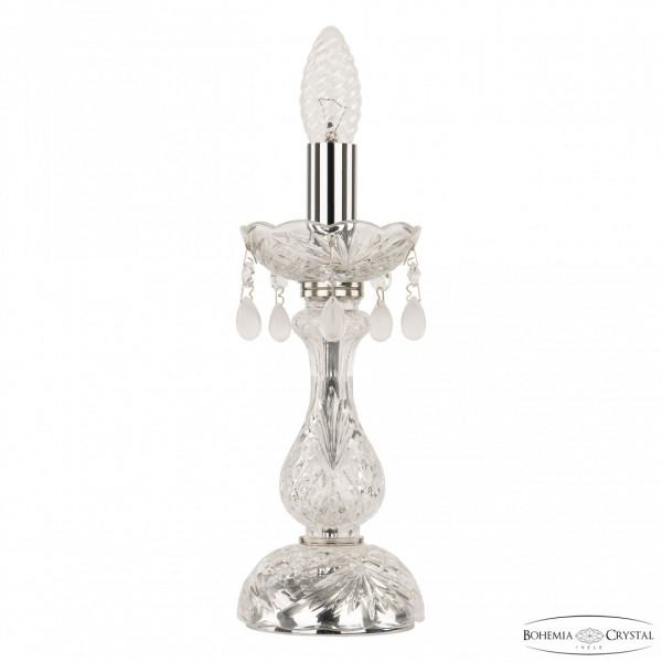 Настольная лампа с хрустальными подвесками 112L/1-27 Ni V0300 Bohemia Ivele Crystal