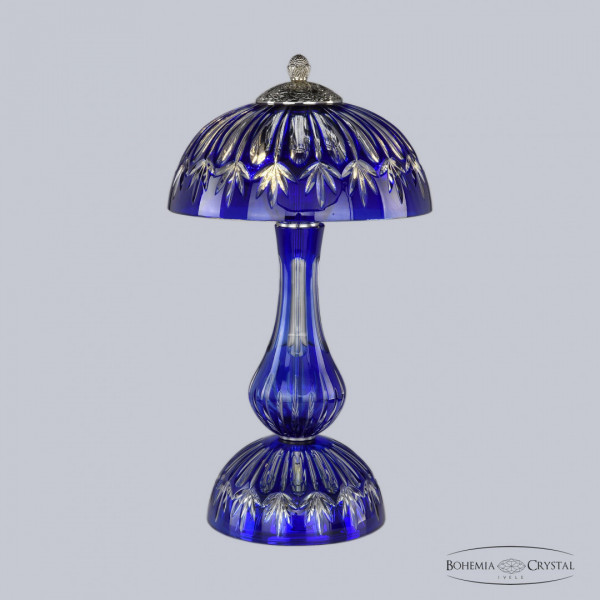 Настольная лампа с хрустальными подвесками 1370L/3/25 Ni Clear-Blue/H-1I Bohemia Ivele Crystal