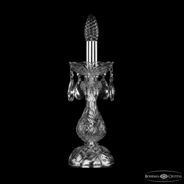 Настольная лампа с хрустальными подвесками 1402L/1-31 Ni Bohemia Ivele Crystal