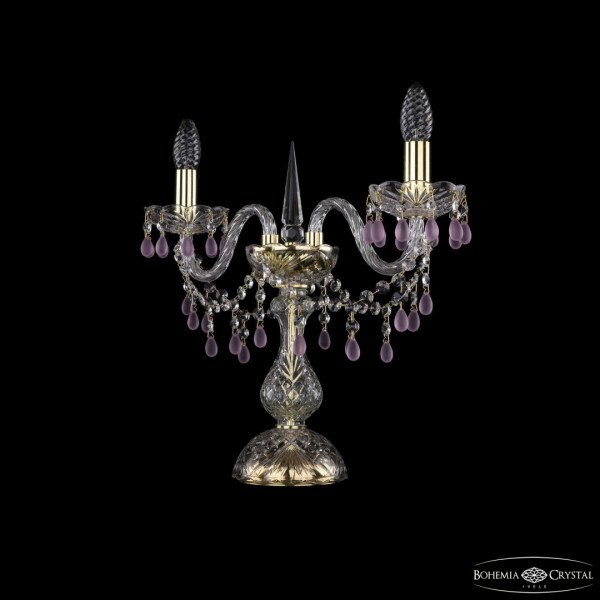Настольная лампа с хрустальными подвесками 1410L/2/141-39 G V7010 Bohemia Ivele Crystal