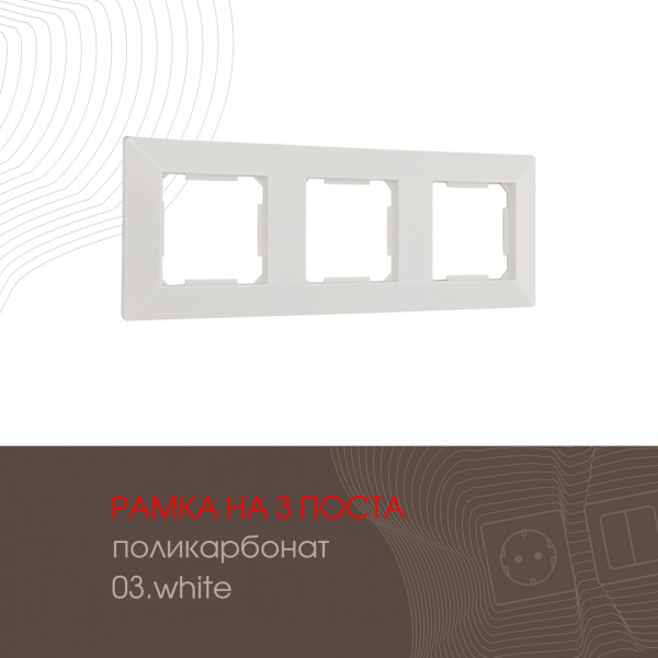 Рамка из поликарбоната на 3 поста 503.03-3.white