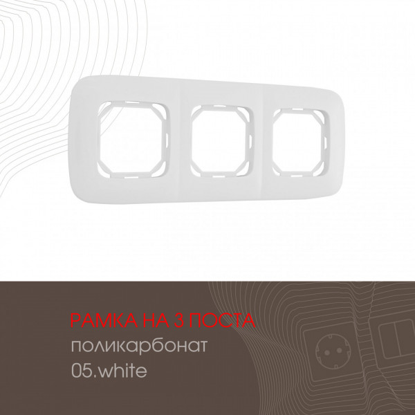 Рамка из поликарбоната на 3 поста 505.05-3.white