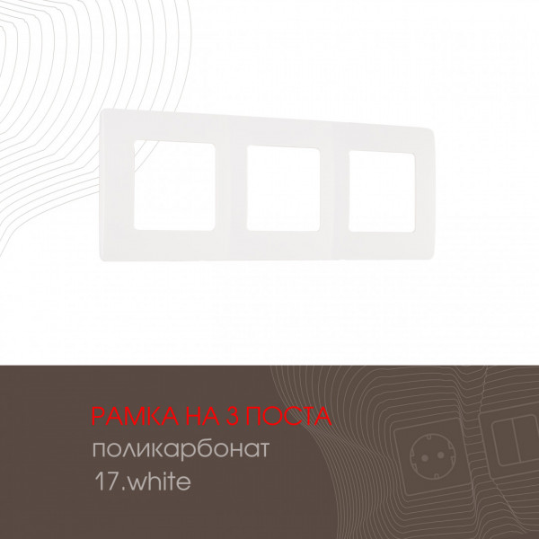 Рамка из поликарбоната на 3 поста 517.17-3.white