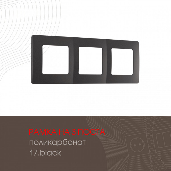 Рамка из поликарбоната на 3 поста 517.17-3.black