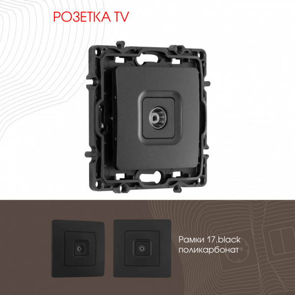 Розетка TV 217.43-1.black Arte Milano