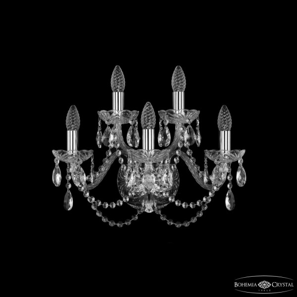 Бра хрустальные 1402B/3+2/160 Ni Bohemia Ivele Crystal
