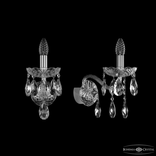 Бра хрустальные 1413B/1/165/XL Ni Bohemia Ivele Crystal