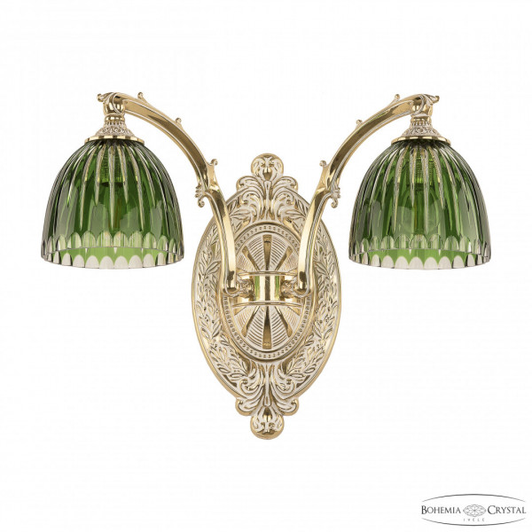 Бра бронзовые с хрусталём 7211B12/2/210 GW P1 D Clear-Green/H-1K