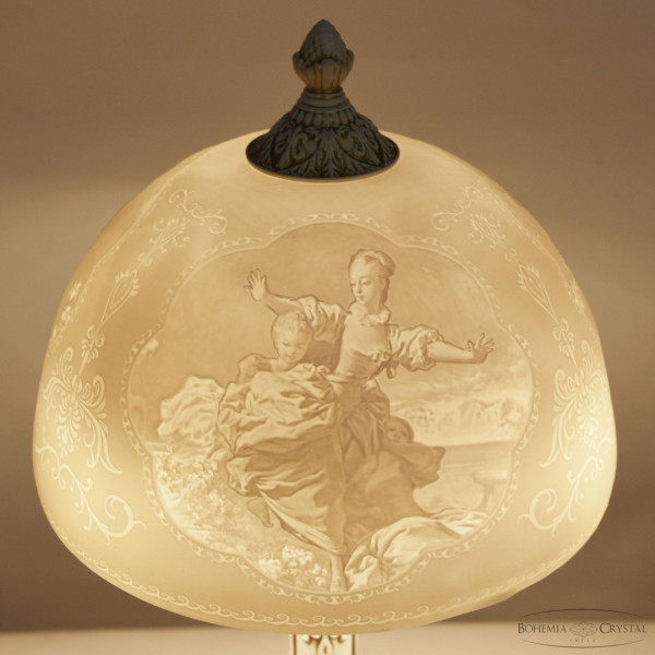 Настольная лампа с косятным фарфором AL78100L/25 WMG Pair Bohemia Ivele Crystal
