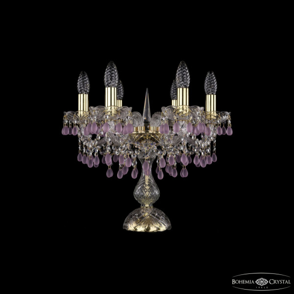 Настольная лампа с хрустальными подвесками 1410L/6/141-39 G V7010 Bohemia Ivele Crystal